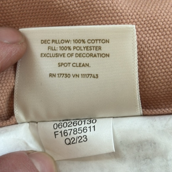 Threshold Textured Striped Pillow in a Dusty Rose Pink Color 17”x17” - Picture 6 of 6